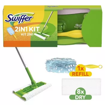 Swiffer Sweeper 2-in-1 grīdas un putekļu slotas sākuma komplekts