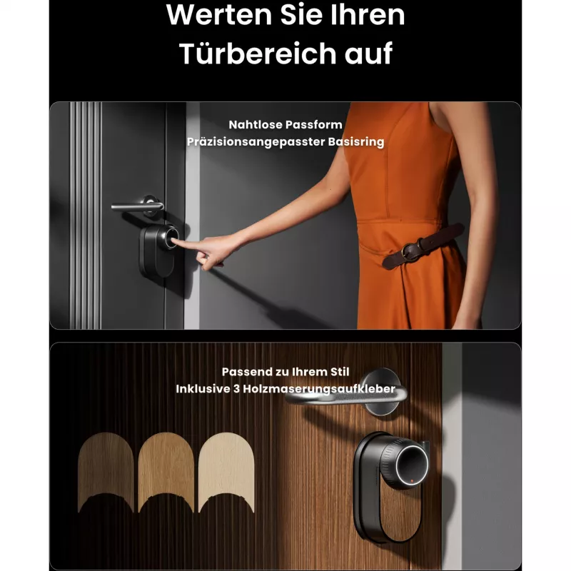 SwitchBot Smart Lock Pro komplekts ar Hub Mini Matter, Keypad Touch un NFC karti - balts