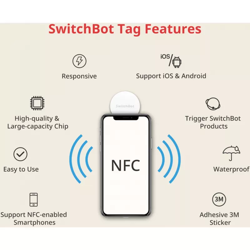 SwitchBot Smart Tag NFC Sticker 3-Pack White