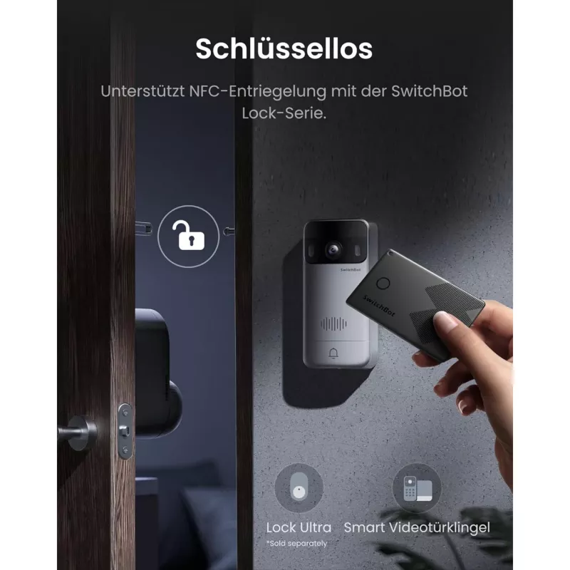 Switchbot SWB VDB-M-SW - WiFi video durvju zvans ar 4.3 inch krāsu displeju (Balts/Sudrabs)