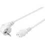 Sygonix SY-5043438 aukstās ierīces barošanas kabelis CEE 7/7 uz IEC C13 balts 5 m