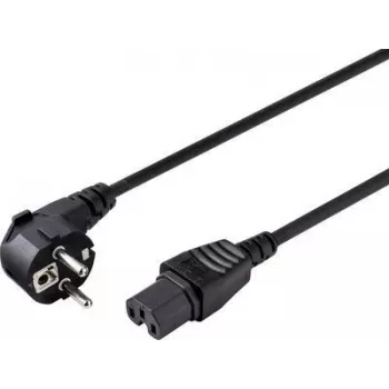Sygonix SY-5043444 Silto ierīču barošanas kabelis Schuko uz IEC C15 2 m Melns