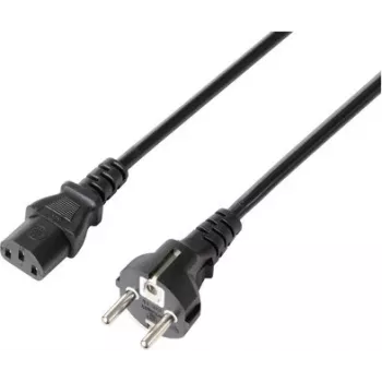 Sygonix SY-5243888 3m Schuko uz IEC C13 barošanas kabelis, H05VV-F 3G0.75, 10A/250V, melns