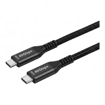 Synergy 21 USB 4.0 kabelis USB-C uz USB-C 1,5m Melns Pīts tekstils 40Gbps 240W