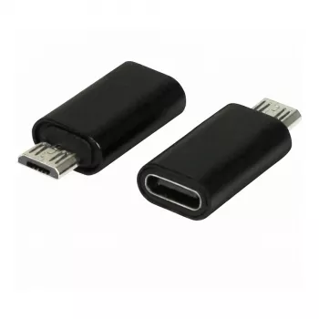 Synergy21 ALLTRAVEL USB-C vīriešu uz Micro-USB sieviešu adaptera kabelis - Melns