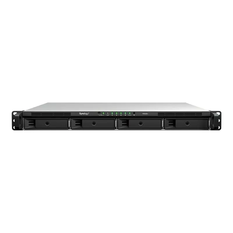 Synology RS826+ 1U plaukta 4 nodalījumu NAS, AMD Ryzen V1500B, 4GB DDR4 ECC, 4x 1GbE, bez diskiem