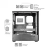 TACENS MARS MC-QUANTUM Mid-Tower ATX korpuss ar 3x120mm FDB ventilatoriem + 1x120mm ARGB ventilatoru, USB-C, rūdīts stikls, melns