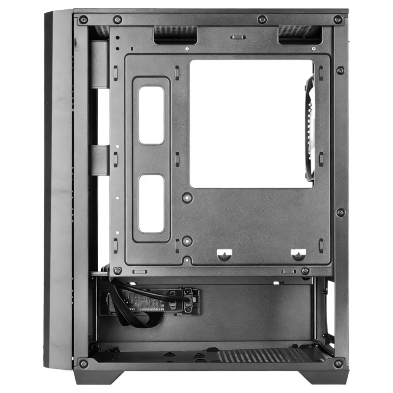 TACENS MARS MC-QUANTUM Mid-Tower ATX korpuss ar 3x120mm FDB ventilatoriem + 1x120mm ARGB ventilatoru, USB-C, rūdīts stikls, melns