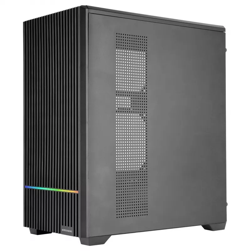 TACENS MARS MC-QUANTUM Mid-Tower ATX korpuss ar 3x120mm FDB ventilatoriem + 1x120mm ARGB ventilatoru, USB-C, rūdīts stikls, melns