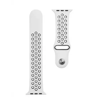 Taktiskais Apple Watch 42/44/45mm dubultais silikona siksniņš balts melns