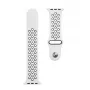 Taktiskais Apple Watch 42/44/45mm dubultais silikona siksniņš balts melns