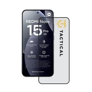 Tactical Glass Shield 5D Rūdīta Stikla Ekrāna Aizsargs Xiaomi Redmi Note 15 Pro Melns