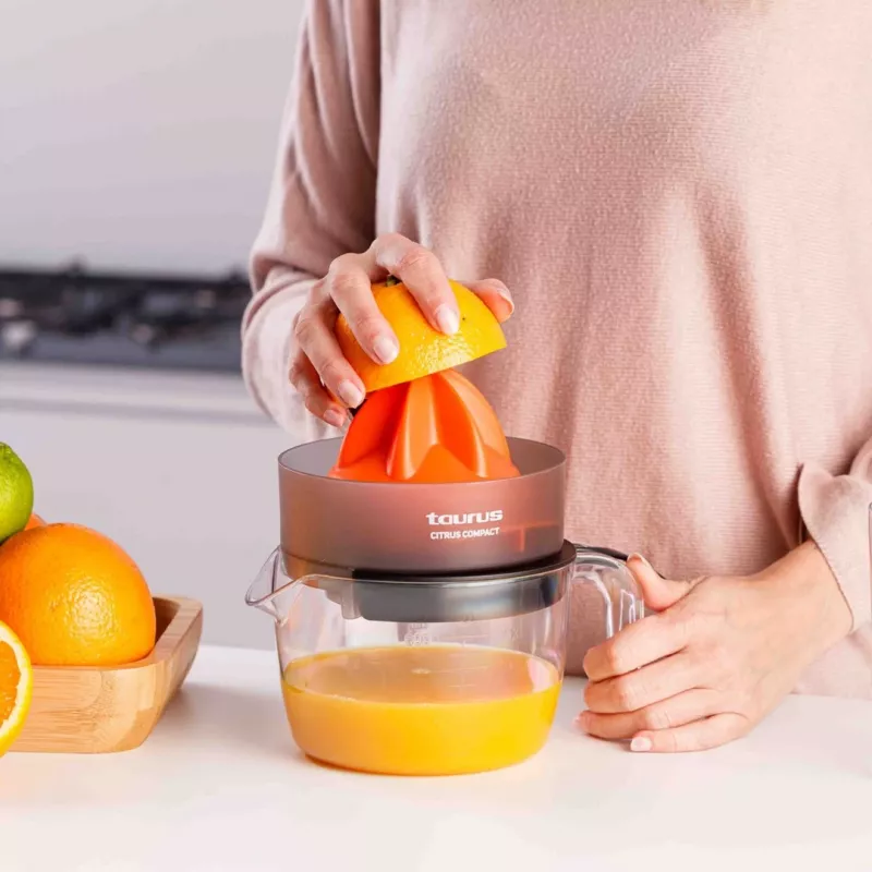 Taurus CITRUS COMPACT Elektriskā citrusaugļu spiede 30 W Melna, Oranža, Caurspīdīga