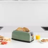 Taurus Vintage olīvkrāsas tosteris, 1500 W, 2 garas atveres, 7 grauzdēšanas līmeņi, atkausēšana, uzsildīšana, nerūsējošais tērauds