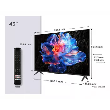TCL 43P6K 43 collu LED 4K UHD Google TV 60Hz Smart TV