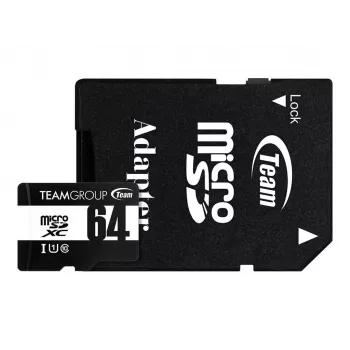 Team Group GO Card microSDXC 64 GB Class 10 UHS-I U1 ar SD adapteri