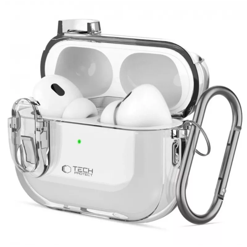 Tech-Protect Apple Slim Hook Case AirPods Pro 1/2 - Caurspīdīgs