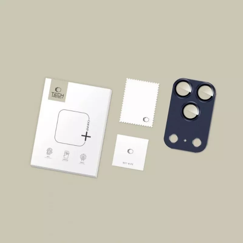 Tech-Protect CamFull Fit kameras objektīva aizsargs Apple iPhone 17 Pro, tumši zils