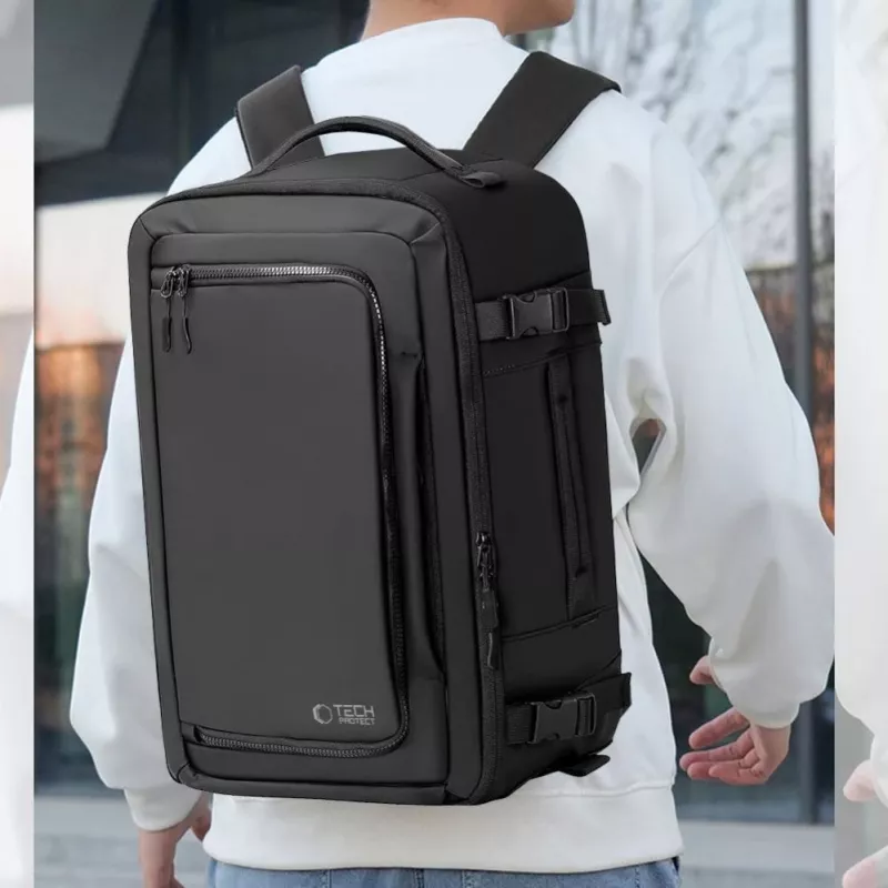 Tech-Protect Defender S50 Mugursoma Ryanair & Wizzair, 20L, klēpjdatoram - Melna