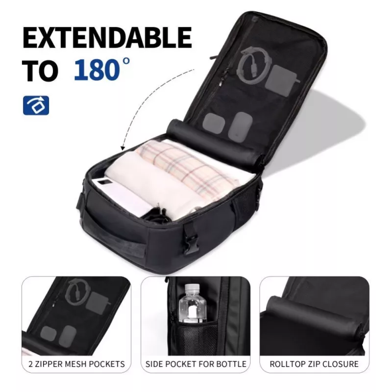 Tech-Protect Defender S50 Mugursoma Ryanair & Wizzair, 20L, klēpjdatoram - Melna