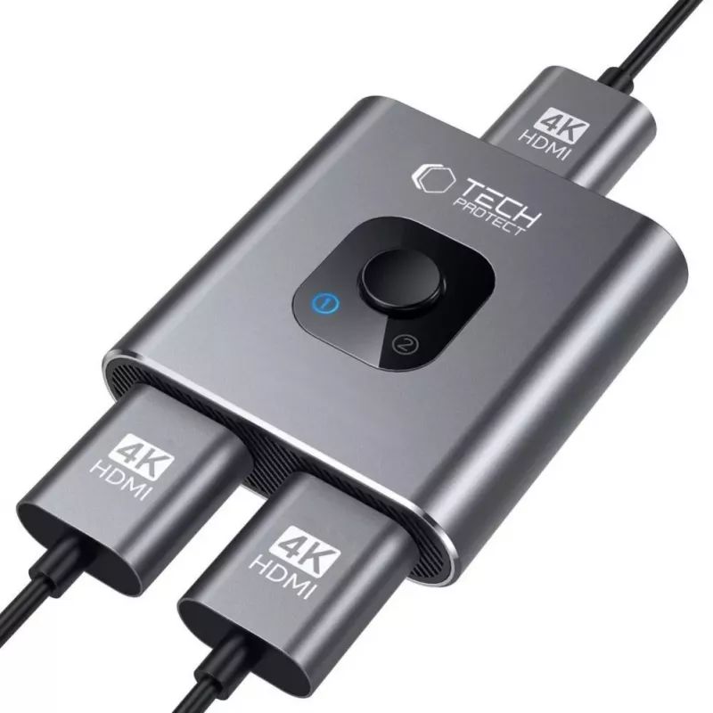 Tech-Protect HB07 USB-C Hub Adapter 2-in-1 HDMI 4K 60Hz - Pelēks