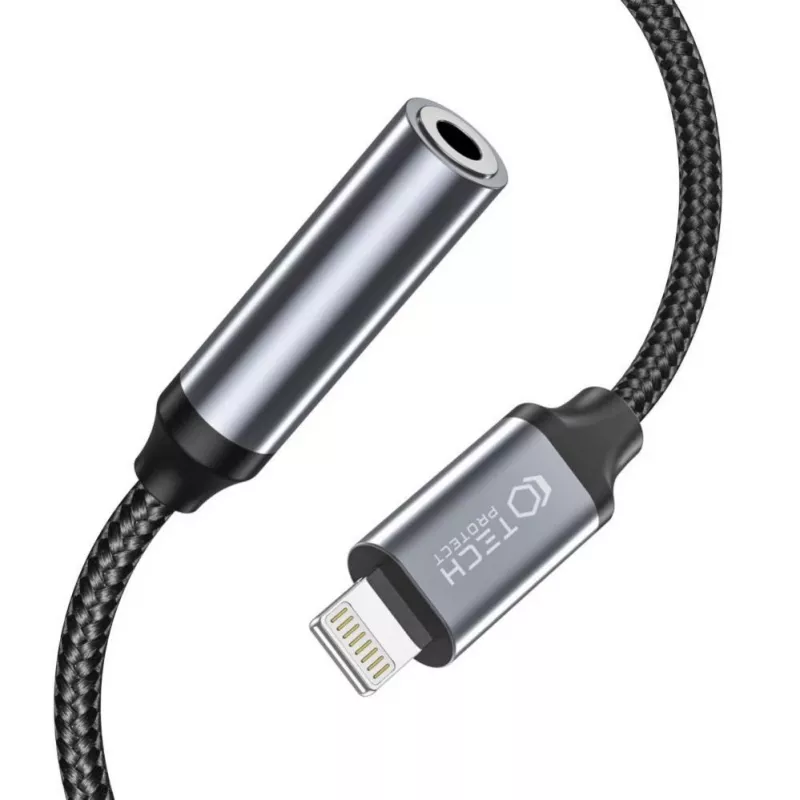 Tech-Protect Lightning (Vīrietis) uz 3.5mm Mini Jack (Sieviete) Adapteris - Balts