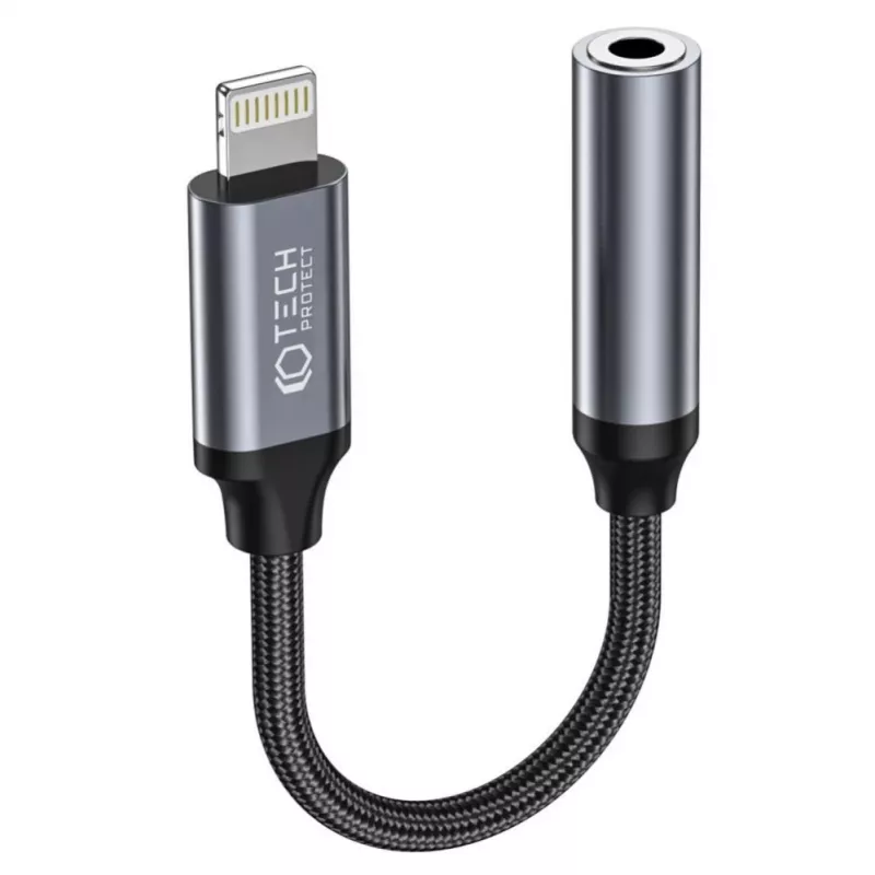 Tech-Protect Lightning (Vīrietis) uz 3.5mm Mini Jack (Sieviete) Adapteris - Balts
