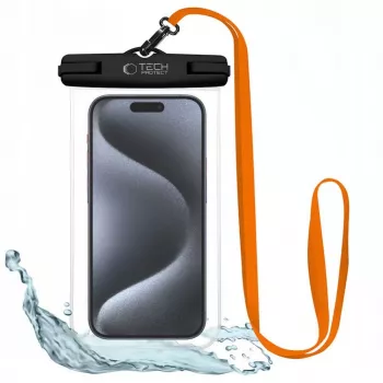 Tech-Protect Magmat Hybrid Case for Apple iPhone 15 Pro Max, Black/Orange, MagSafe Compatible