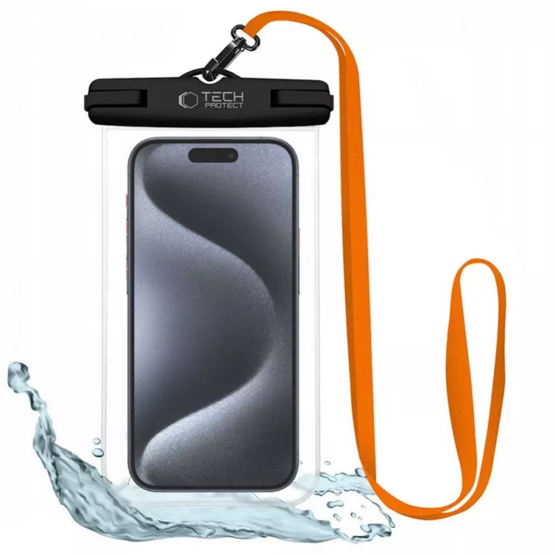 Tech-Protect Magmat Hybrid Case for Apple iPhone 15 Pro Max, Black/Orange, MagSafe Compatible