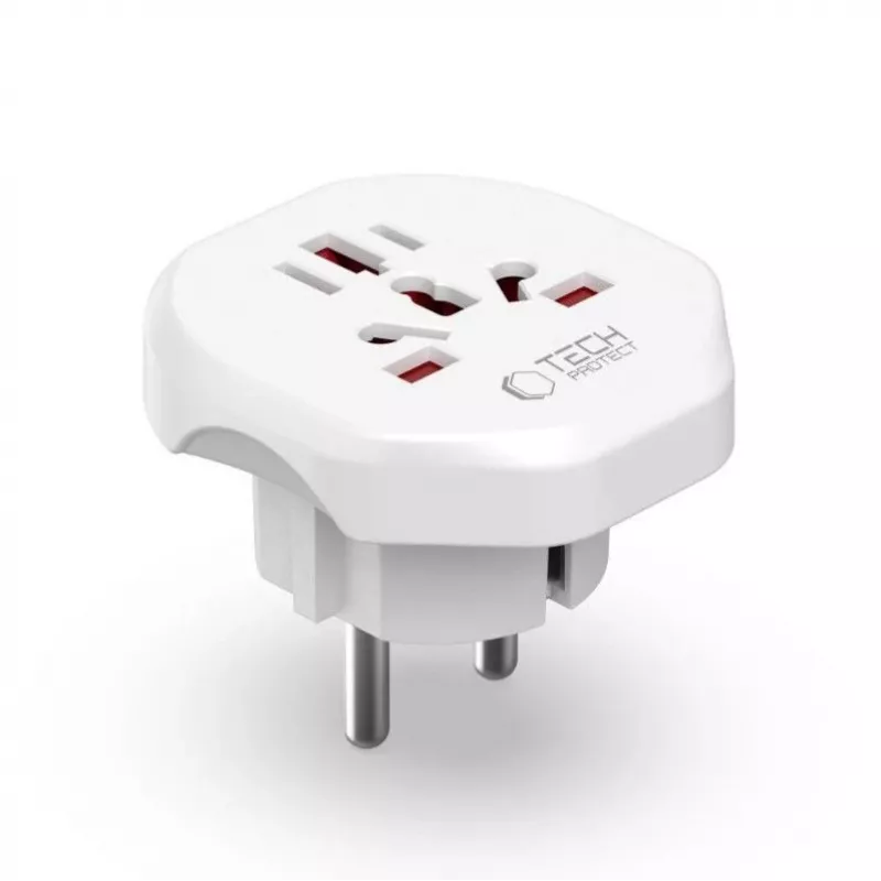 Tech-Protect Universal WL-09 Universāls ceļojumu adapteris no ES balts
