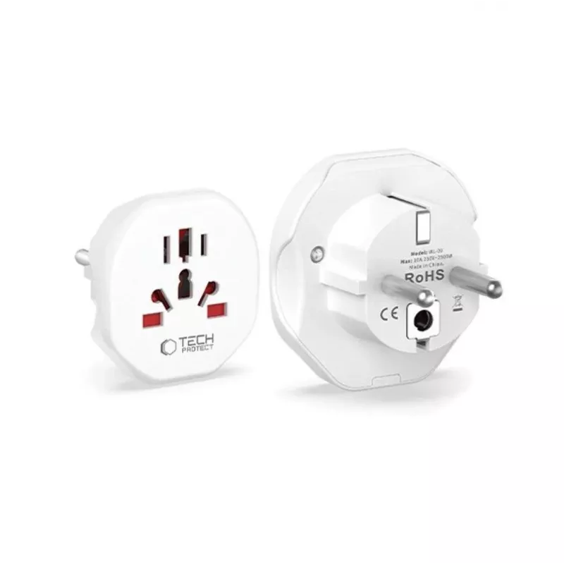 Tech-Protect Universal WL-09 Universāls ceļojumu adapteris no ES balts