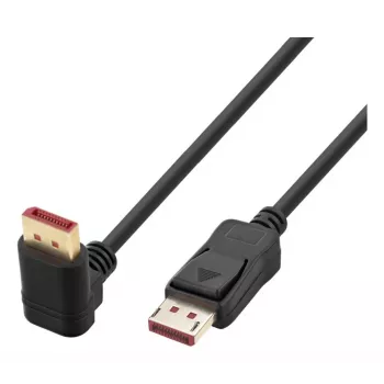 Techly DisplayPort 1.4 kabelis M/M 4K@120Hz 3m melns ar vienu leņķa savienotāju ICOC-DSP-A14-030NT9