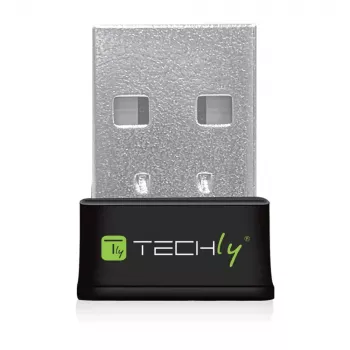 Techly I-WL-USB-600TY Mini WiFi USB adapteris Dual Band MU-MIMO 2dBi 600Mbps melns