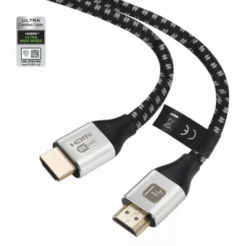 Techly ICOC-HDMI21-8-010T HDMI 2.1 kabelis 1m 48Gbps 8K 10K pīts melns