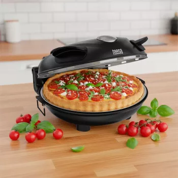 TEESA SUPREME Pizza cepeškrāsns, 1200 W, 32 cm, logs, noņemams akmens