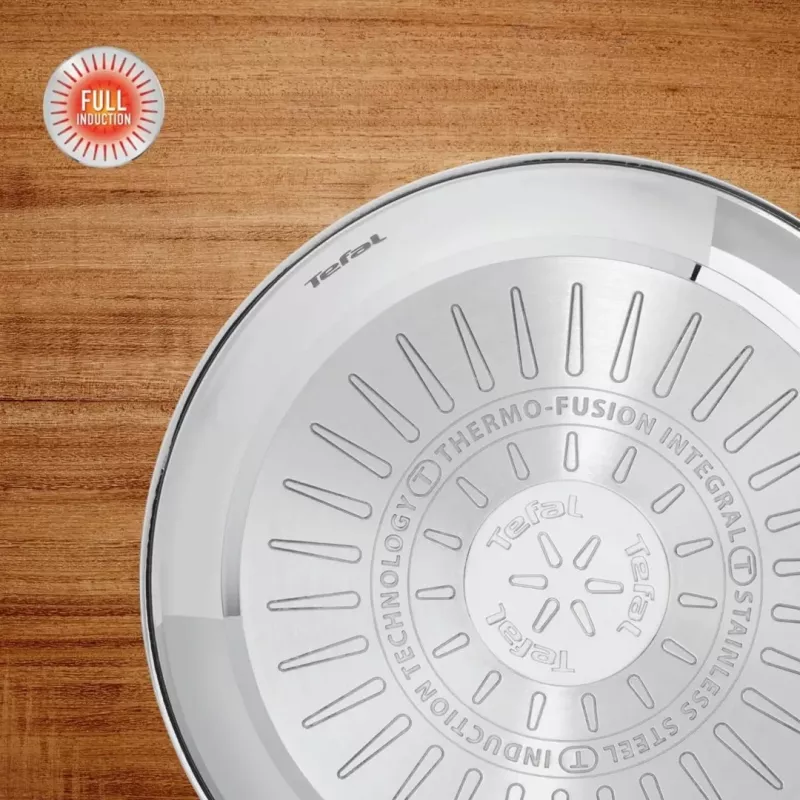 Tefal Duetto On 20 cm Nerūsējošā tērauda cepamā panna ar titāna nepiedegošo pārklājumu un Thermo-Signal indikatoru