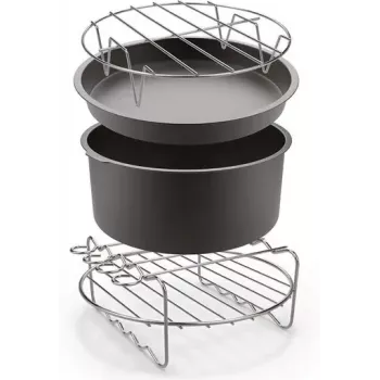 TEFAL Easy Fry Piederumu komplekts OBH Nordica XXL gaisa fritētājiem - Cepamā panna, Iesmu statīvs, 5 iesmi