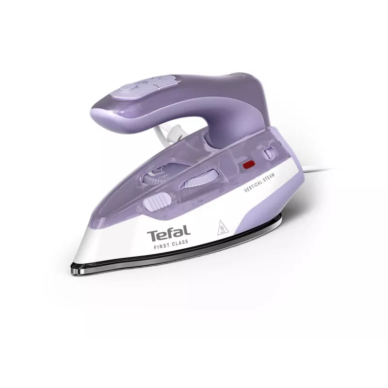 Tefal First Class DB1612E0 ceļojumu gludeklis - 1100 W, nerūsējošā tērauda pamatne, divsprieguma, 70 ml tvertne, balts/zils