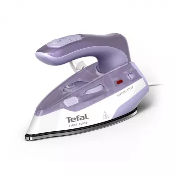Tefal First Class DB1612E0 ceļojumu gludeklis - 1100 W, nerūsējošā tērauda pamatne, divsprieguma, 70 ml tvertne, balts/zils