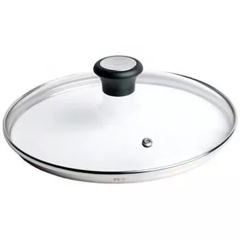 Tefal stikla vāks Ø30cm – rūdīta stikla vāks ar tvaika atveri, nerūsējošā tērauda mala, mazgājams trauku mazgājamajā mašīnā