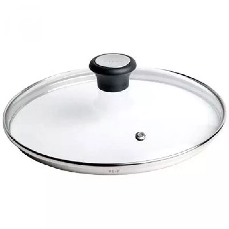 Tefal stikla vāks Ø30cm – rūdīta stikla vāks ar tvaika atveri, nerūsējošā tērauda mala, mazgājams trauku mazgājamajā mašīnā