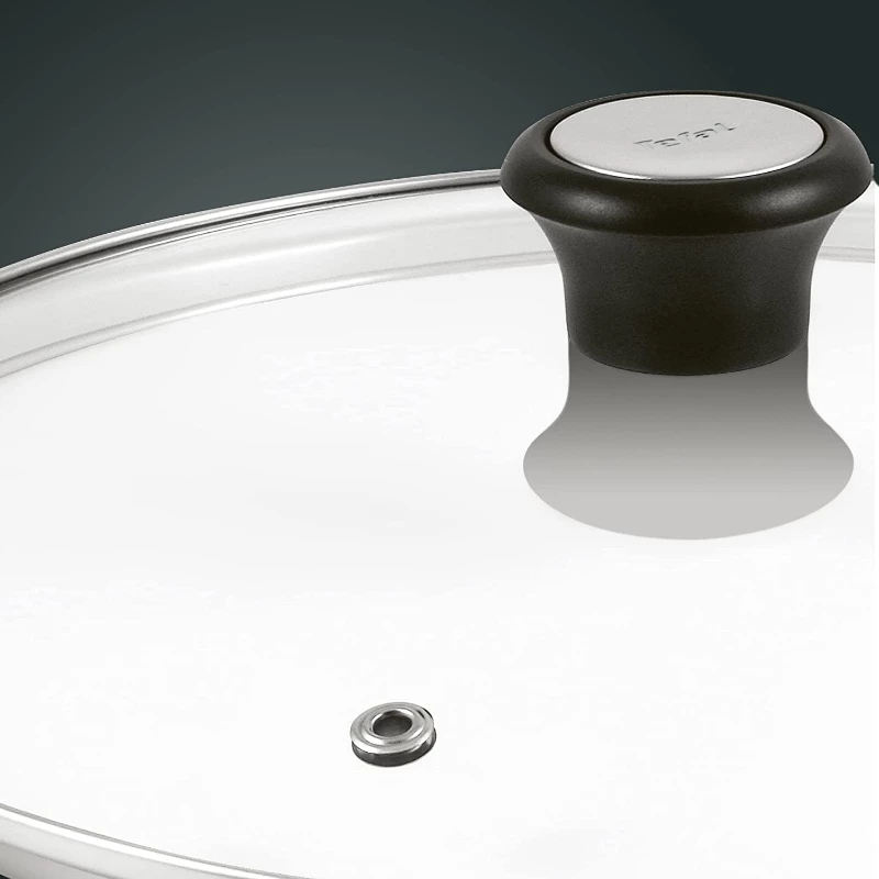 Tefal stikla vāks Ø30cm – rūdīta stikla vāks ar tvaika atveri, nerūsējošā tērauda mala, mazgājams trauku mazgājamajā mašīnā