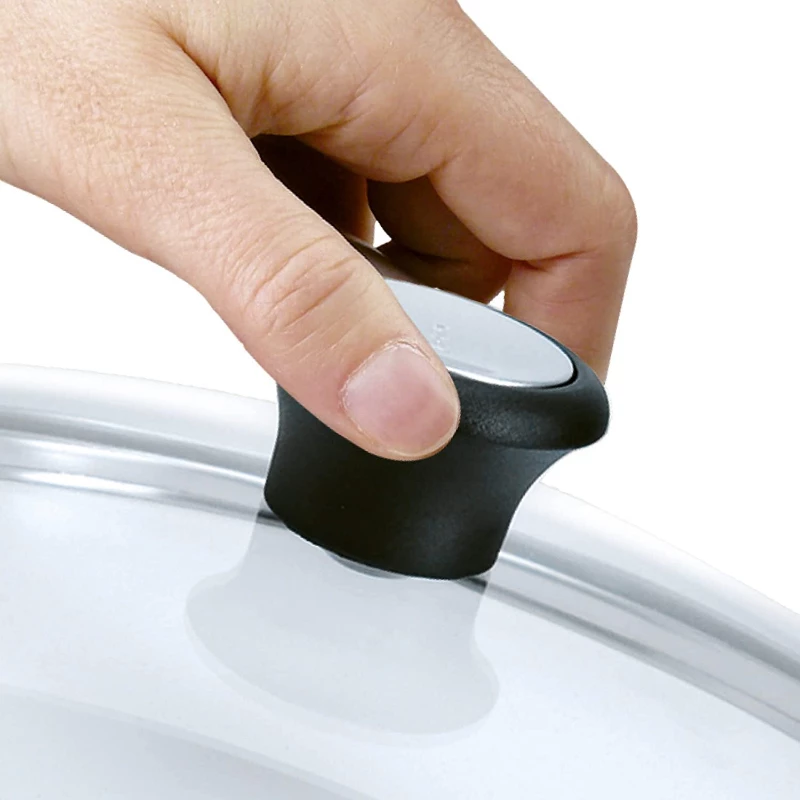 Tefal stikla vāks Ø30cm – rūdīta stikla vāks ar tvaika atveri, nerūsējošā tērauda mala, mazgājams trauku mazgājamajā mašīnā