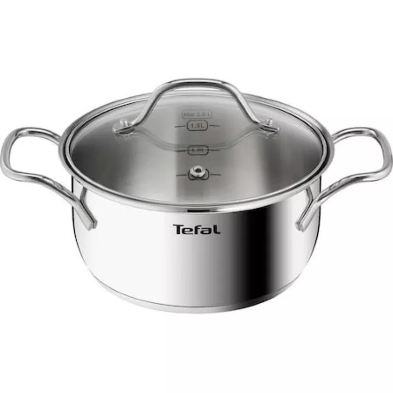 Tefal Intuition B864SA74 Nerūsējošā tērauda trauku komplekts, 10 daļas, piemērots indukcijai, cepeškrāsns drošs, trauku mazgājamās mašīnas drošs