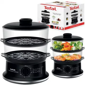 Tefal Convenient VC140135 tvaika gatavotājs, 2 tvaicēšanas grozi, 6 L, 900 W, melns