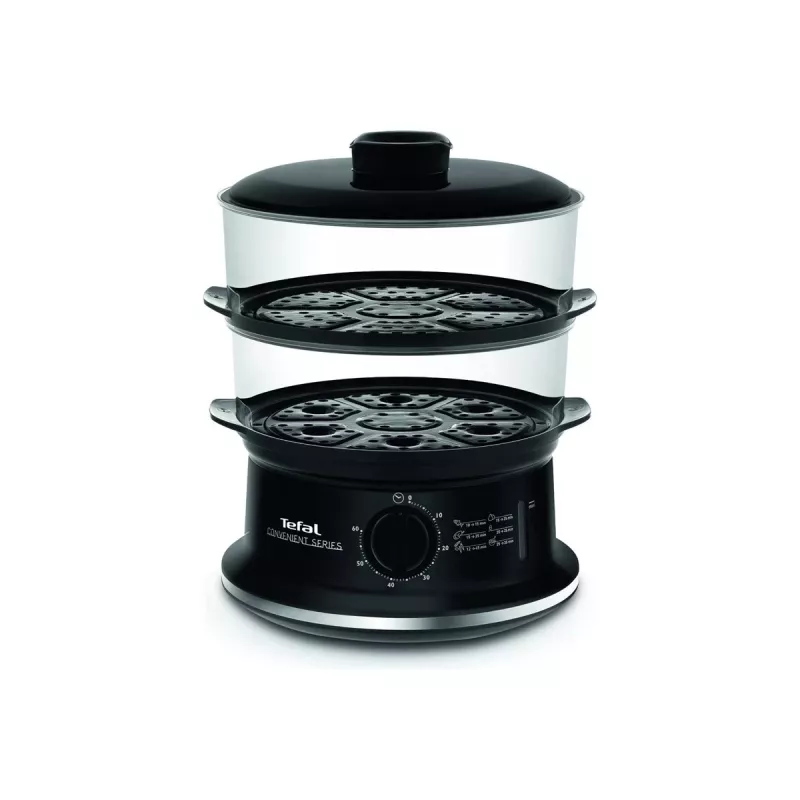 Tefal VC140135 ērti lietojams tvaika gatavotājs, 2 grozi, 6,5 L, 900 W, melns