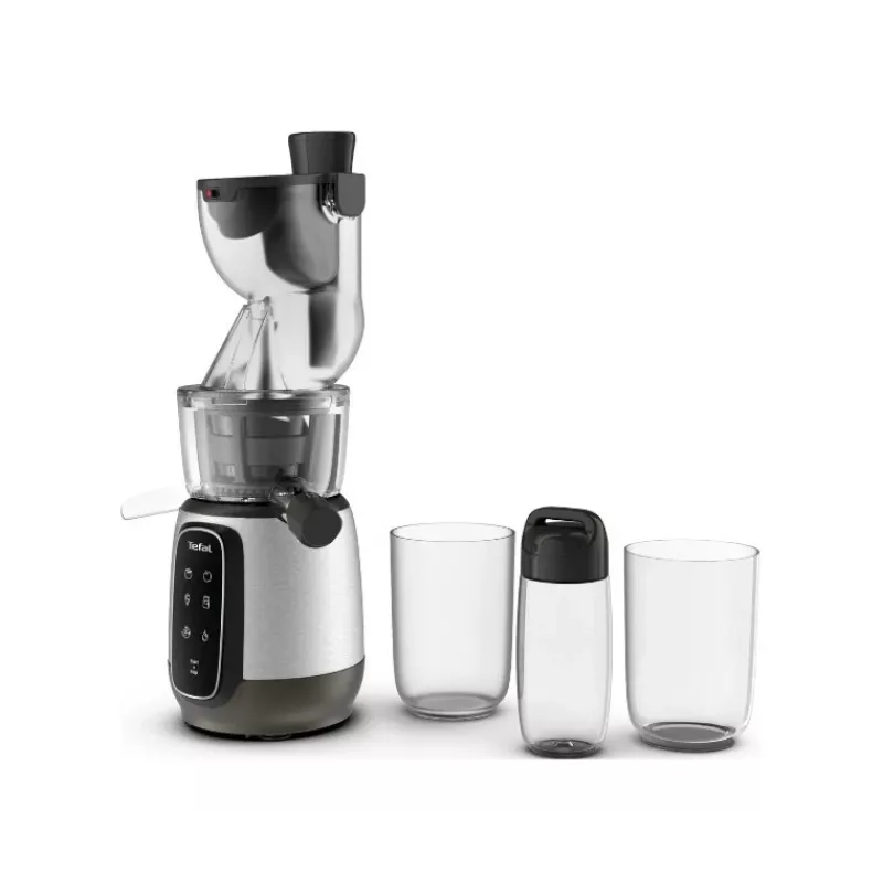 TEFAL ZC605D38 lēnā sulu spiede 150W aukstā prese 35 RPM sudraba/melna