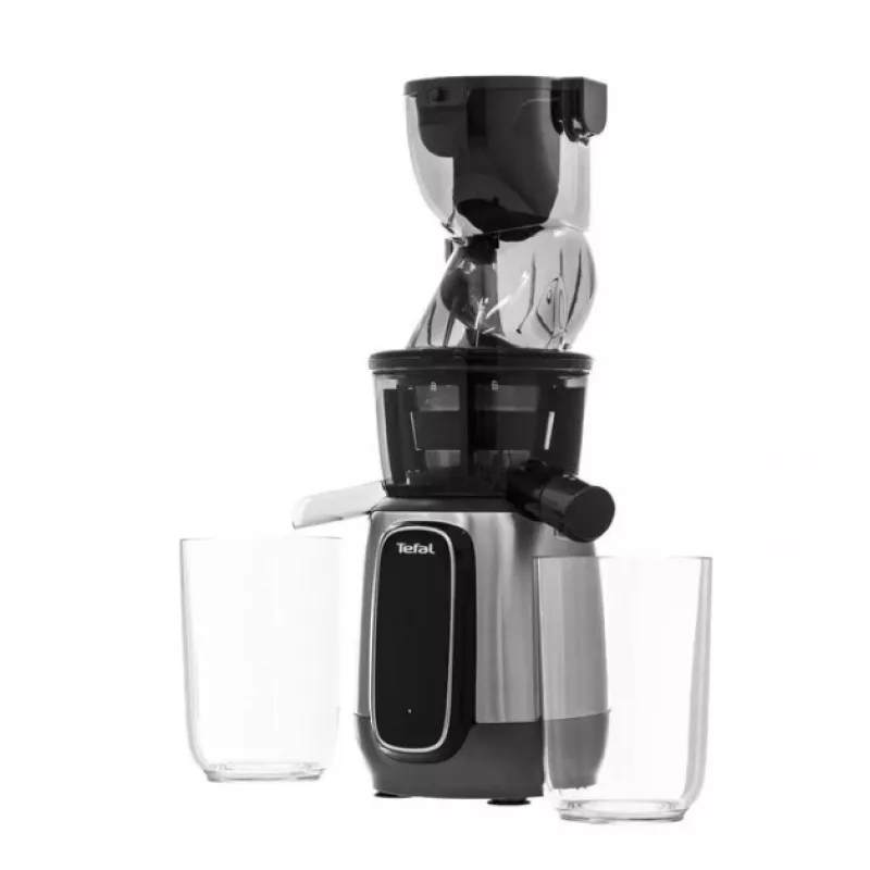 TEFAL ZC605D38 lēnā sulu spiede 150W aukstā prese 35 RPM sudraba/melna