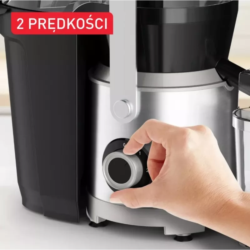 Tefal ZE660D10 Centrifugālā sulu spiede 800 W Melns/Sudrabs