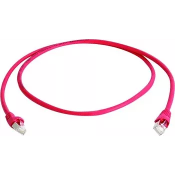 Telegärtner 100008775 RJ45 tīkla kabelis CAT 5e F/UTP 5,0 m sarkans liesmas aizturošs ar lieces aizsardzības uzmavu